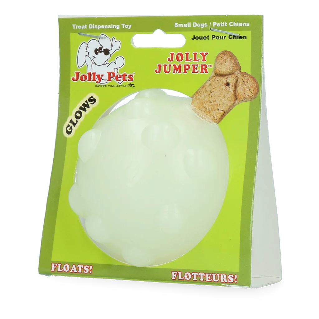 Pamlskový míček pro psy z TPR gumy, 7,6 cm – Jolly Pets Jolly Jumper svítící ve tmě S - Obrázek 1