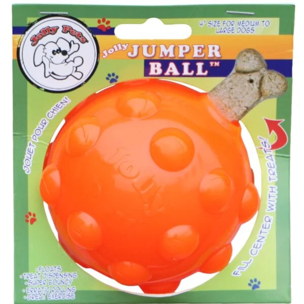 Pamlskový míček pro psy z TPR gumy, 10 cm – Jolly Pets Jolly Jumper oranžový M