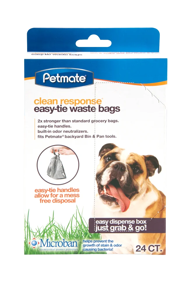 Zavazovací sáčky na psí exkrementy, 24 kusů, 31 x 33 cm – Petmate Clean Response Easy-Tie Waste Bags - Obrázek 1