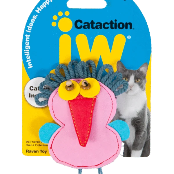 Hračka pro kočky v podobě havrana s catnipem a rolničkami, 12 x 7 cm – JW Cataction Raven Toy