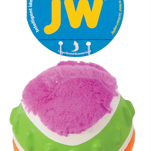 Psí balónek s pískátkem, 10 cm – JW Mixups Ribbed Ball L