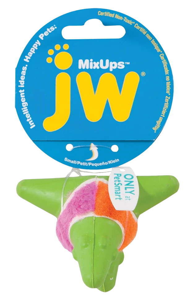 Psí balónek z plyše a gumy, 7,5 cm – JW Mixups Arrow Ball S - Obrázek 1