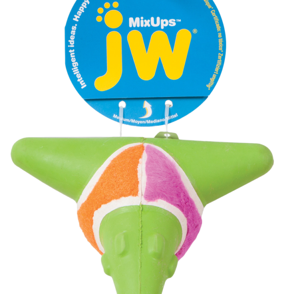 Míč pro psy s pískátkem a třemi materiály – JW Mixups Arrow Ball M