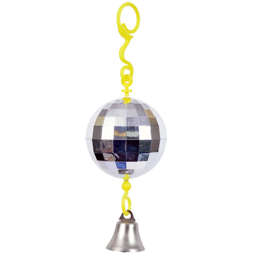 Zrcadlová disco koule pro ptáky se zvonečkem – JW Activitoy Disco Ball - Obrázek 2