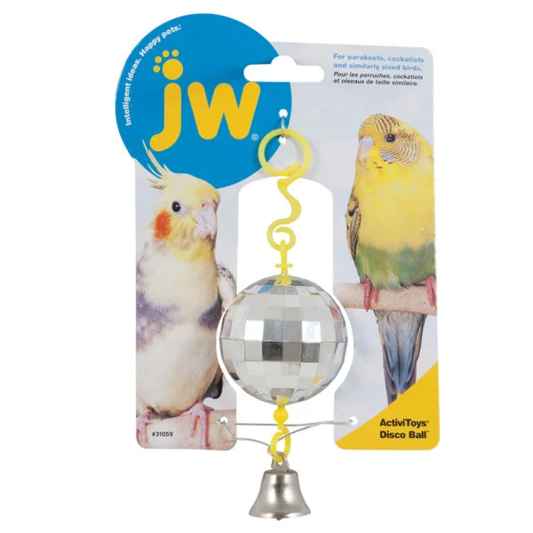 Zrcadlová disco koule pro ptáky se zvonečkem – JW Activitoy Disco Ball