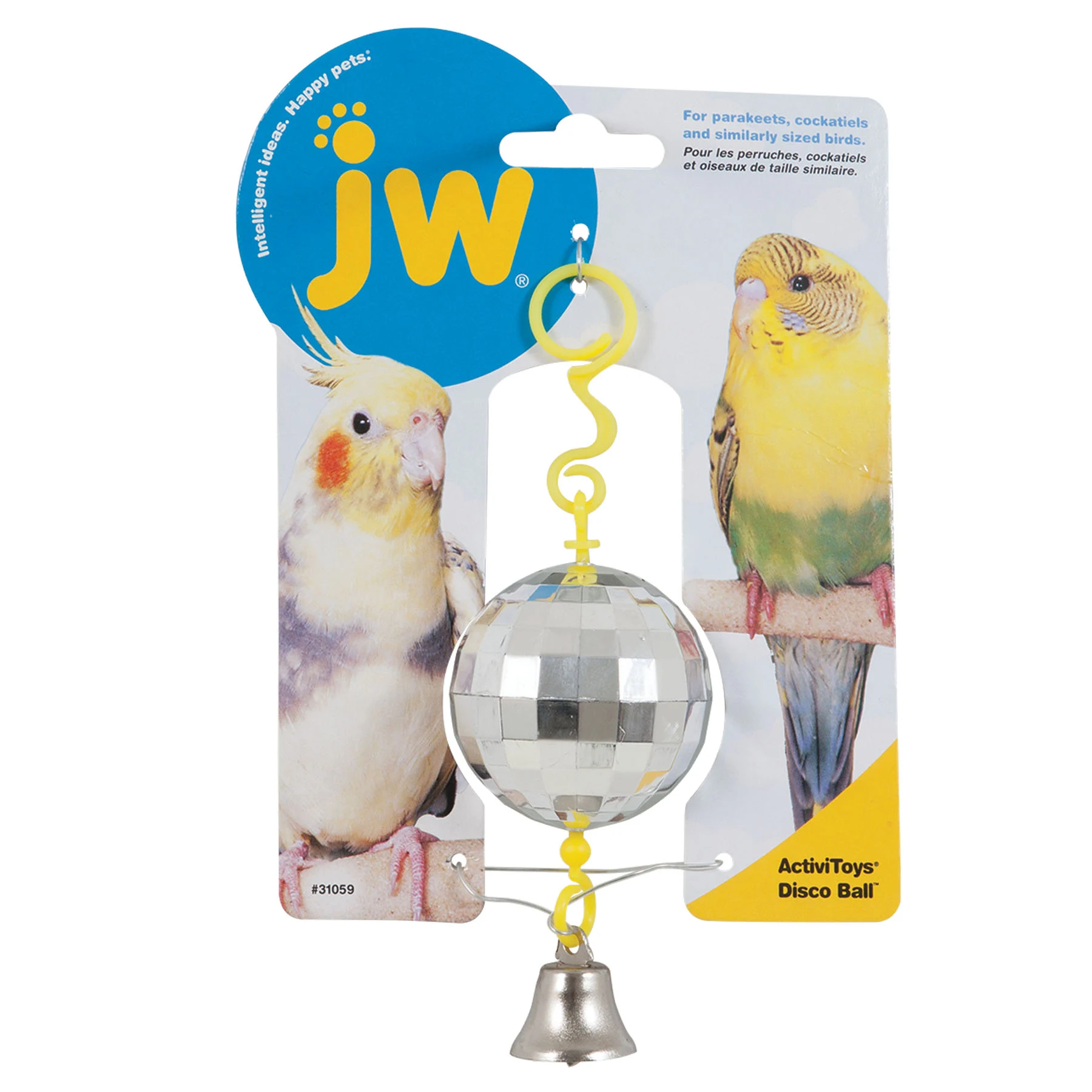 Zrcadlová disco koule pro ptáky se zvonečkem – JW Activitoy Disco Ball - Obrázek 1
