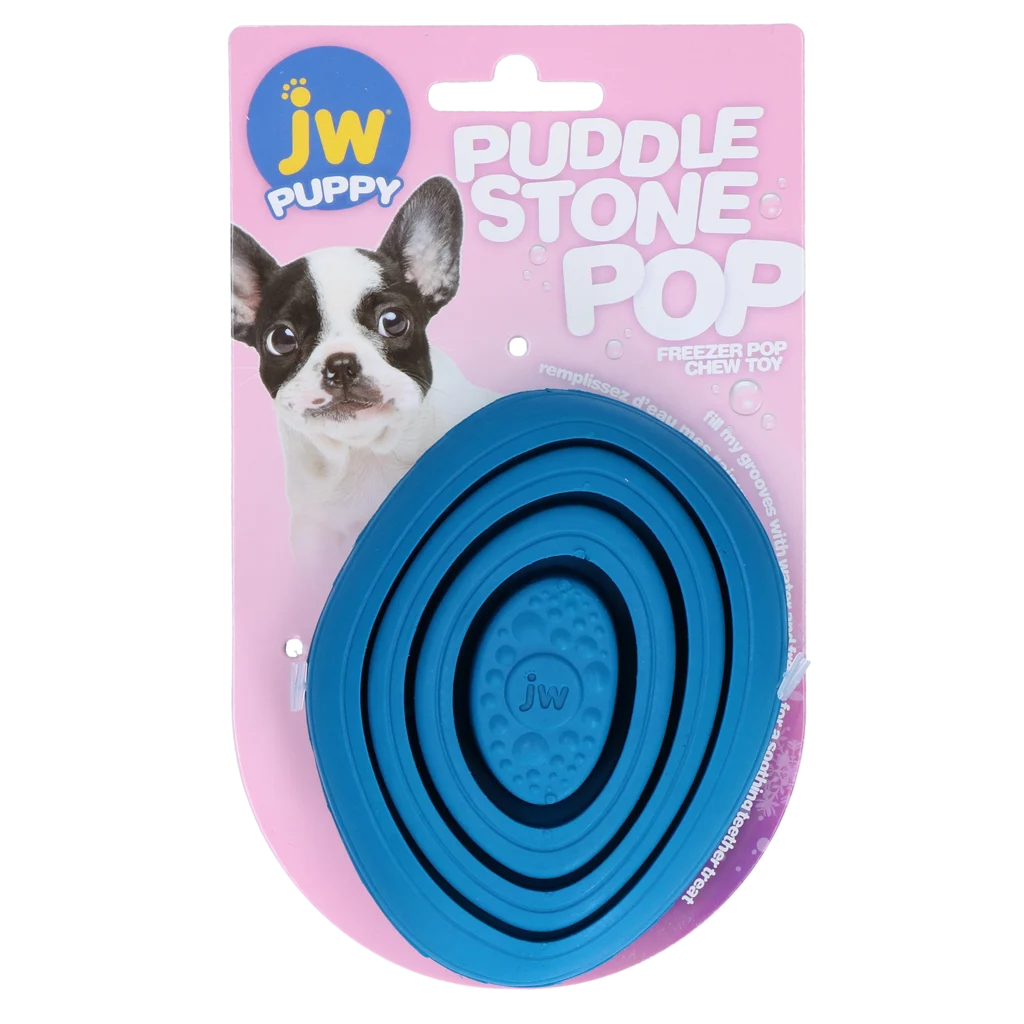 JW60634.png Gumové kousátko pro štěňata s drážkami na zmrazení vody – JW Puddle Stone Pop - Obrázek 1