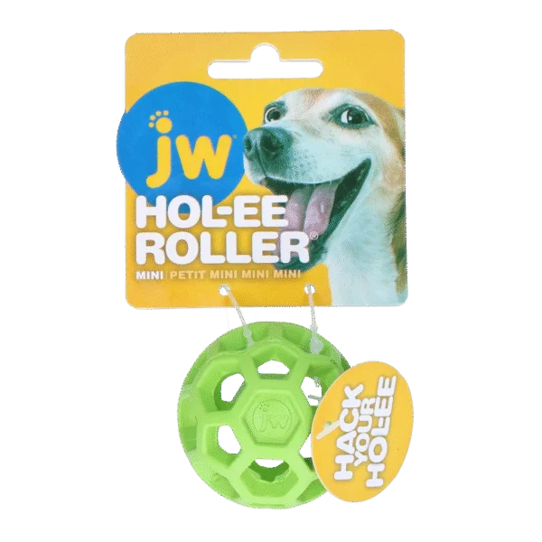 Míček pro psy z přírodního kaučuku na pamlsky, 5 cm, zelený – JW Hol-ee Roller