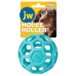 Míč pro psy z přírodního kaučuku na pamlsky, 9 cm, světle modrý – JW Hol-ee Roller Small