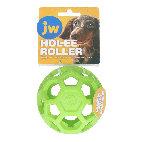 Míč pro psy z přírodního kaučuku na pamlsky, 9 cm, zelený – JW Hol-ee Roller Small