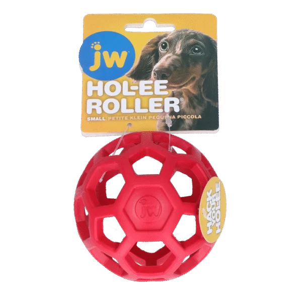 Míč pro psa z přírodního kaučuku na pamlsky, 9 cm, červený – JW Hol-ee Roller Small