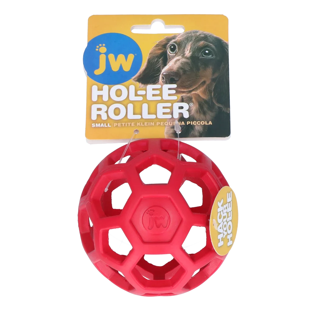 JWHO004R.png Míč pro psa z přírodního kaučuku na pamlsky, 9 cm, červený – JW Hol-ee Roller Small - Obrázek 1