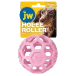 Míček pro psy z přírodního kaučuku na pamlsky, 9 cm, růžový – JW Hol-ee Roller Small