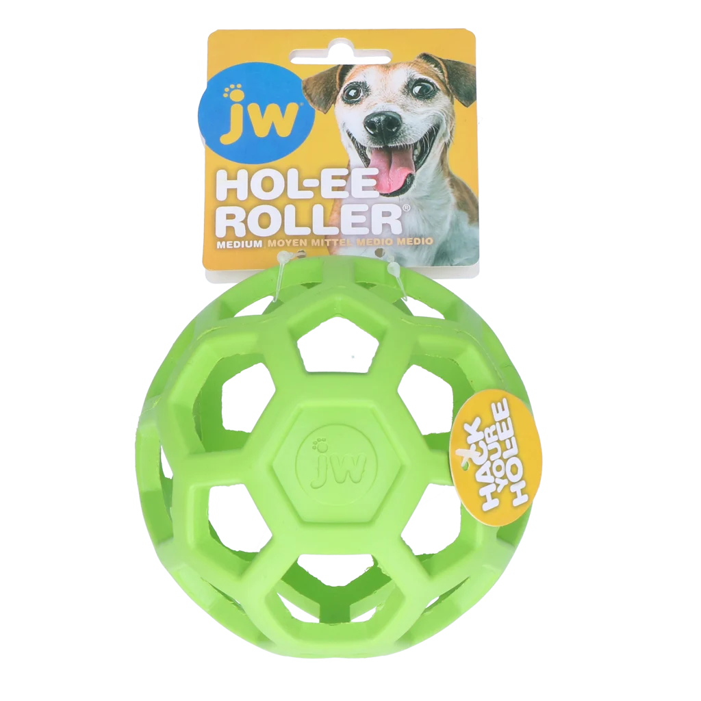 JWHO005G.png Míček pro psy z přírodního kaučuku na pamlsky, 11,5 cm, zelený – JW Hol-ee Roller - Obrázek 1