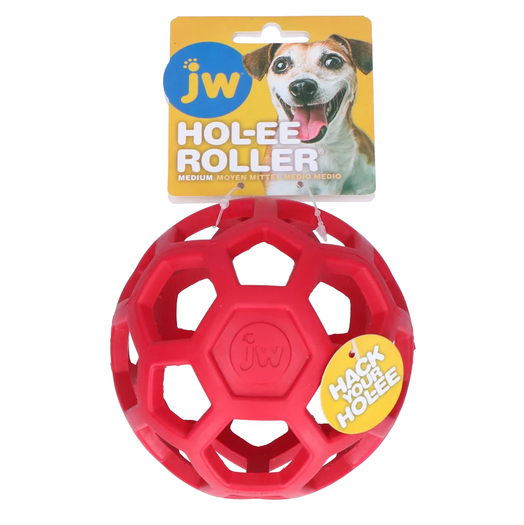 Gumový míč pro psy na pamlsky, 11,5 cm, červený – JW Hol-ee Roller - Obrázek 1