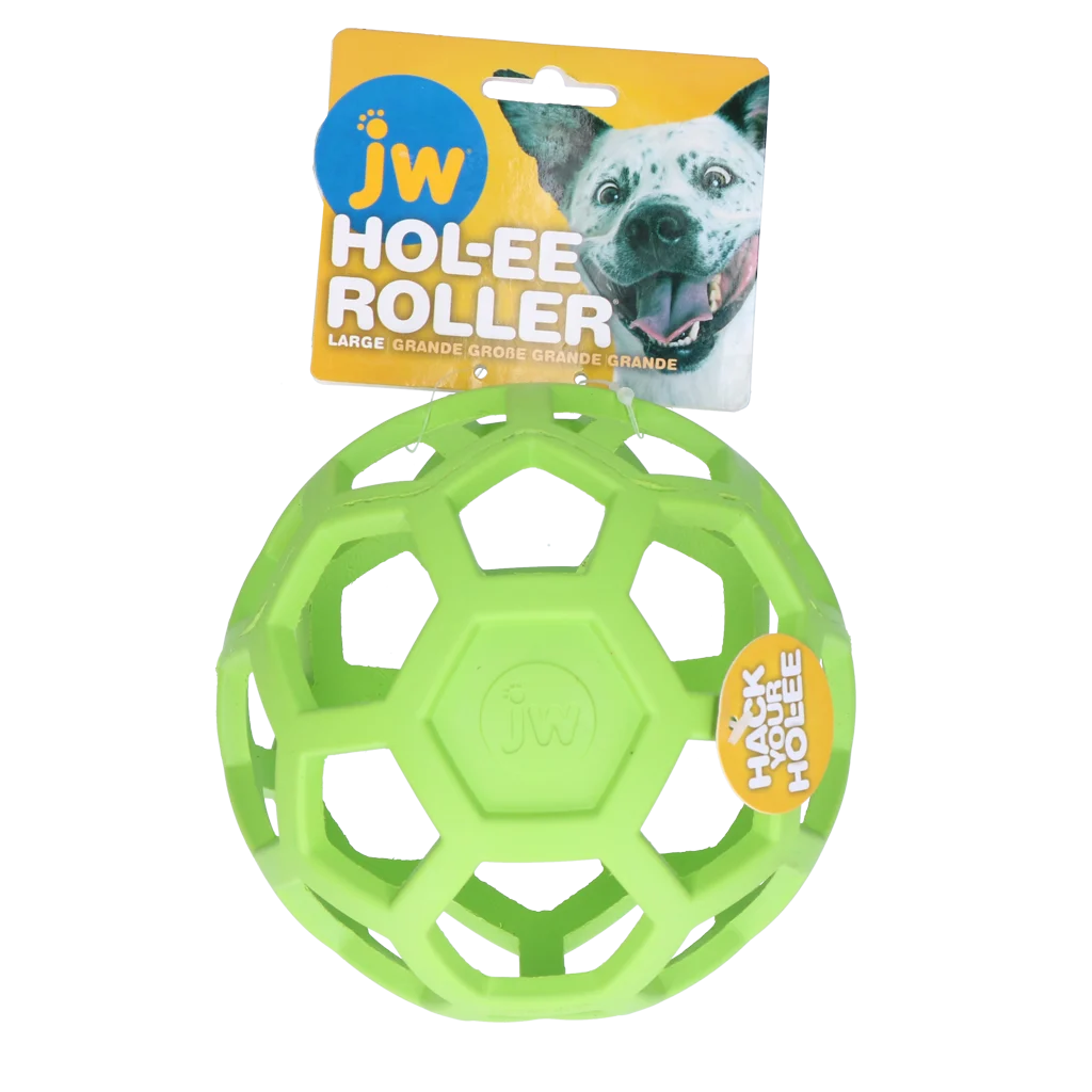 JWHO006G.png Míček pro psy z přírodního kaučuku na pamlsky, 15 cm, zelený – JW Hol-ee Roller - Obrázek 1