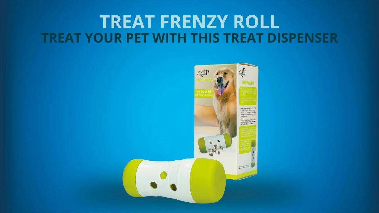 Dávkovač pamlsků pro psy s nastavitelným dávkováním, 15,5 x ø 6 cm – AFP Interactives Treat Frenzy Roll - Obrázek 6