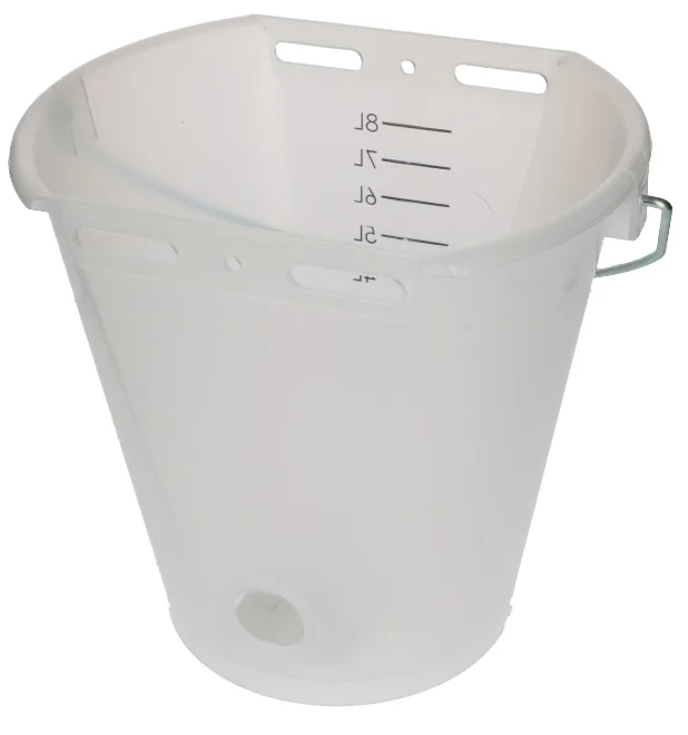 Průhledný bílý kbelík pro telata s měrnou stupnicí, 8 l - Obrázek 1
