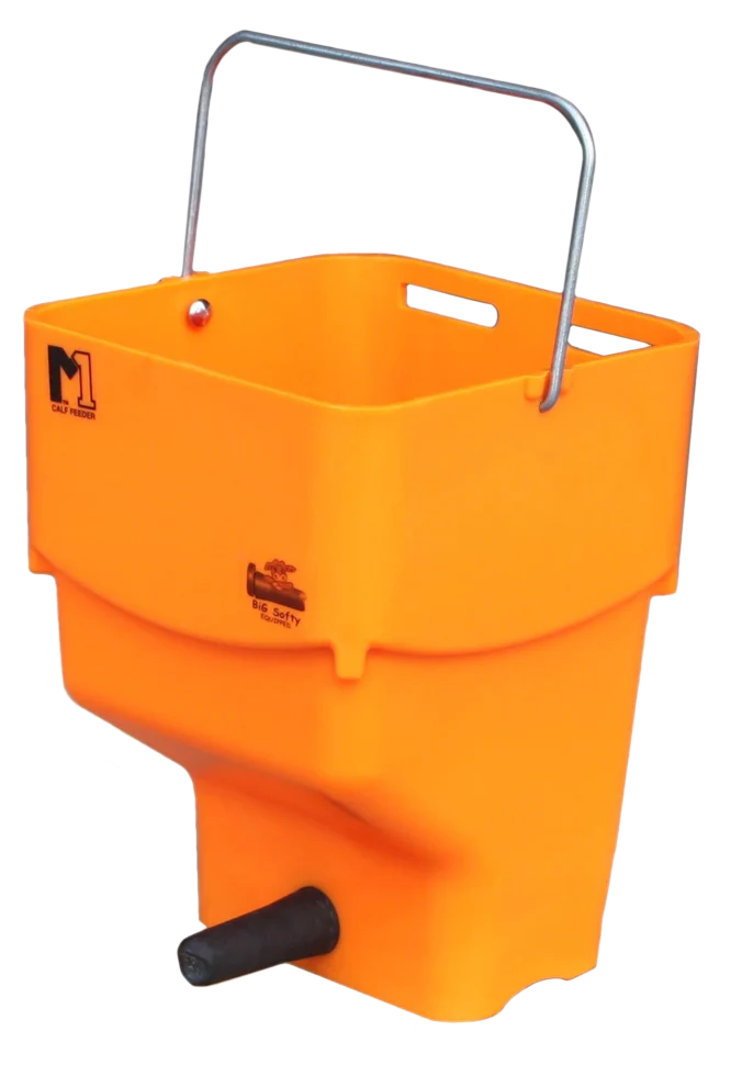 KALF0020.png Oranžové vědro na napájení telat s cucákem, 5 l – Shoof Kalf Feeder M1 - Obrázek 1
