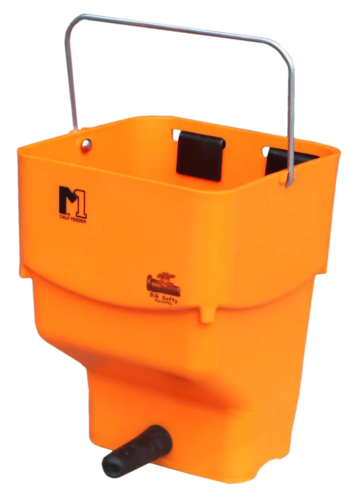 Oranžové napájecí vědro pro telata se závěsnými háky, 5 l – Shoof Kalf Feeder M1 Rail-Hang - Obrázek 2