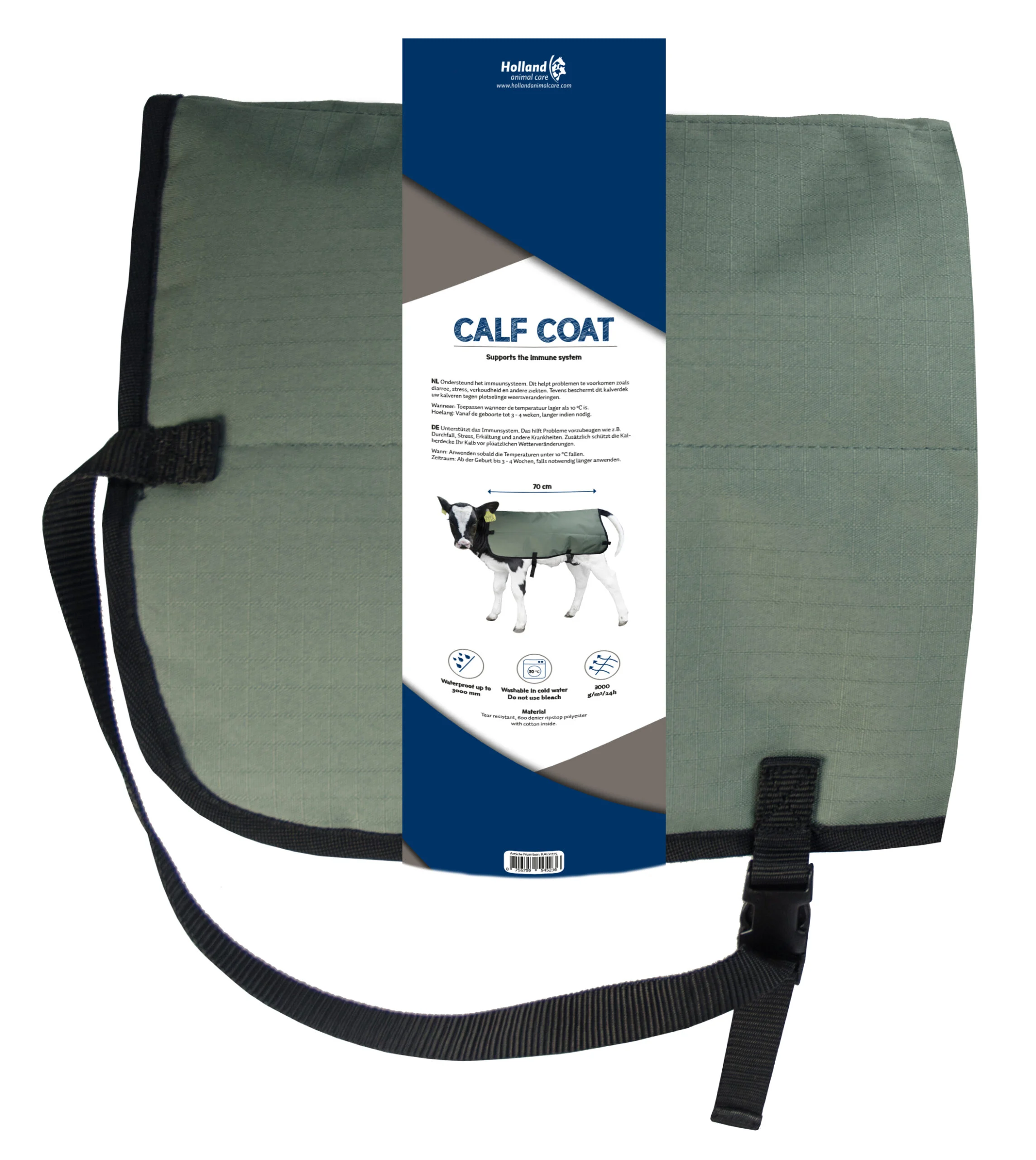Voděodolná a prodyšná deka pro telata, 70 cm – Hofman Animal Care Calf Coat - Obrázek 1