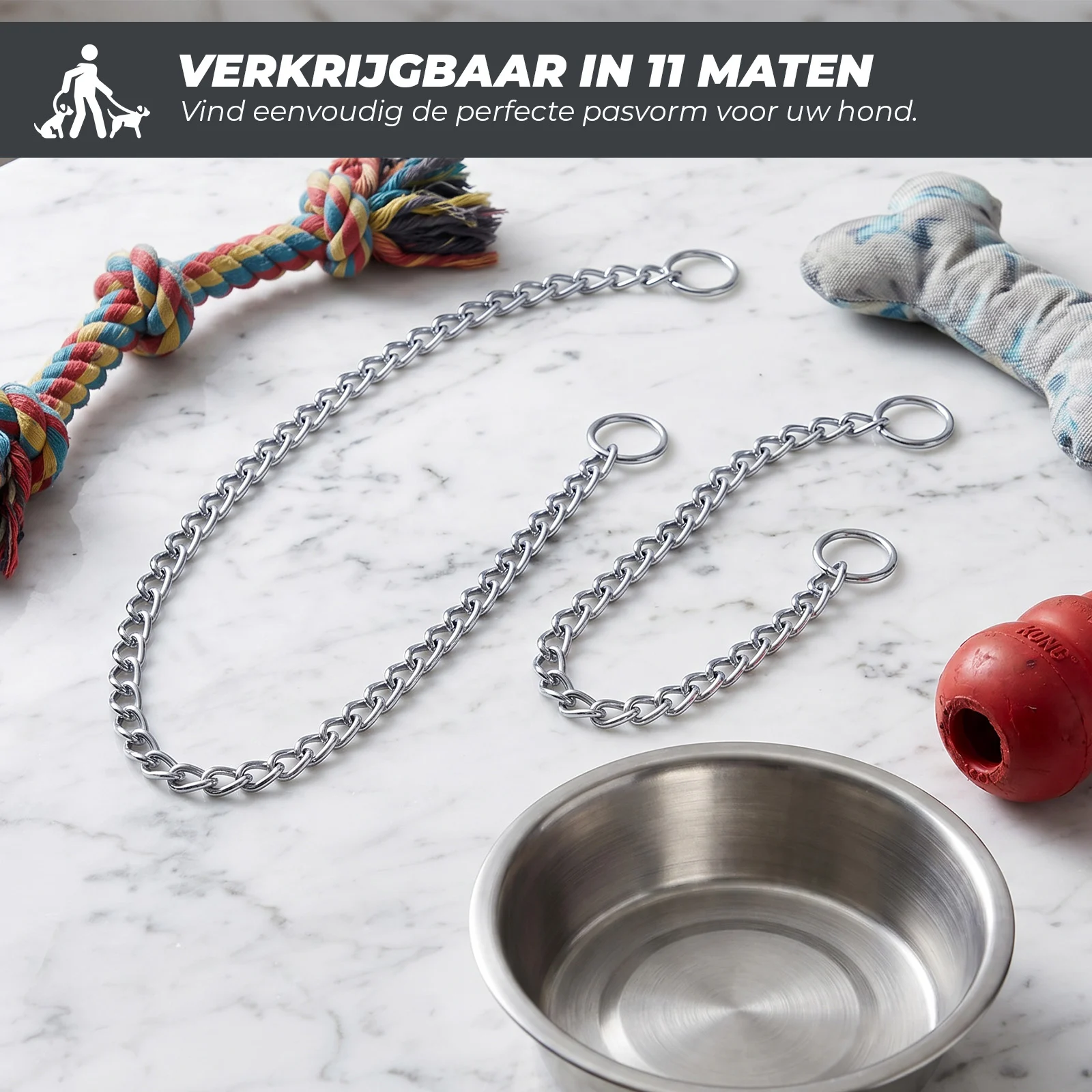 Stahovací obojek pro psy, chromovaný, 55 cm x 3 mm – Hofman Animal Care - Obrázek 4