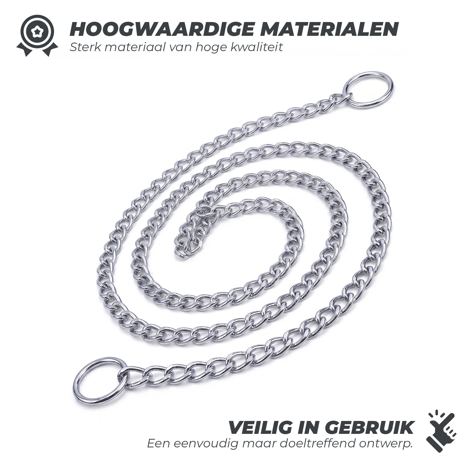 Stahovací obojek pro psy, chromovaný, 55 cm x 3 mm – Hofman Animal Care - Obrázek 5