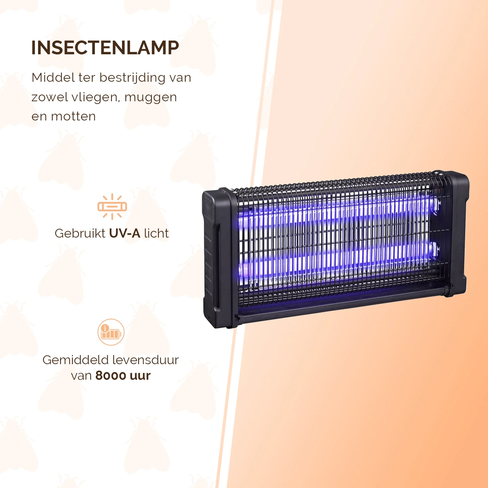 Lampa na hmyz s UV-A a elektrickou mřížkou, 2 x 15 W – Knock Pest Insect Killer - Obrázek 2