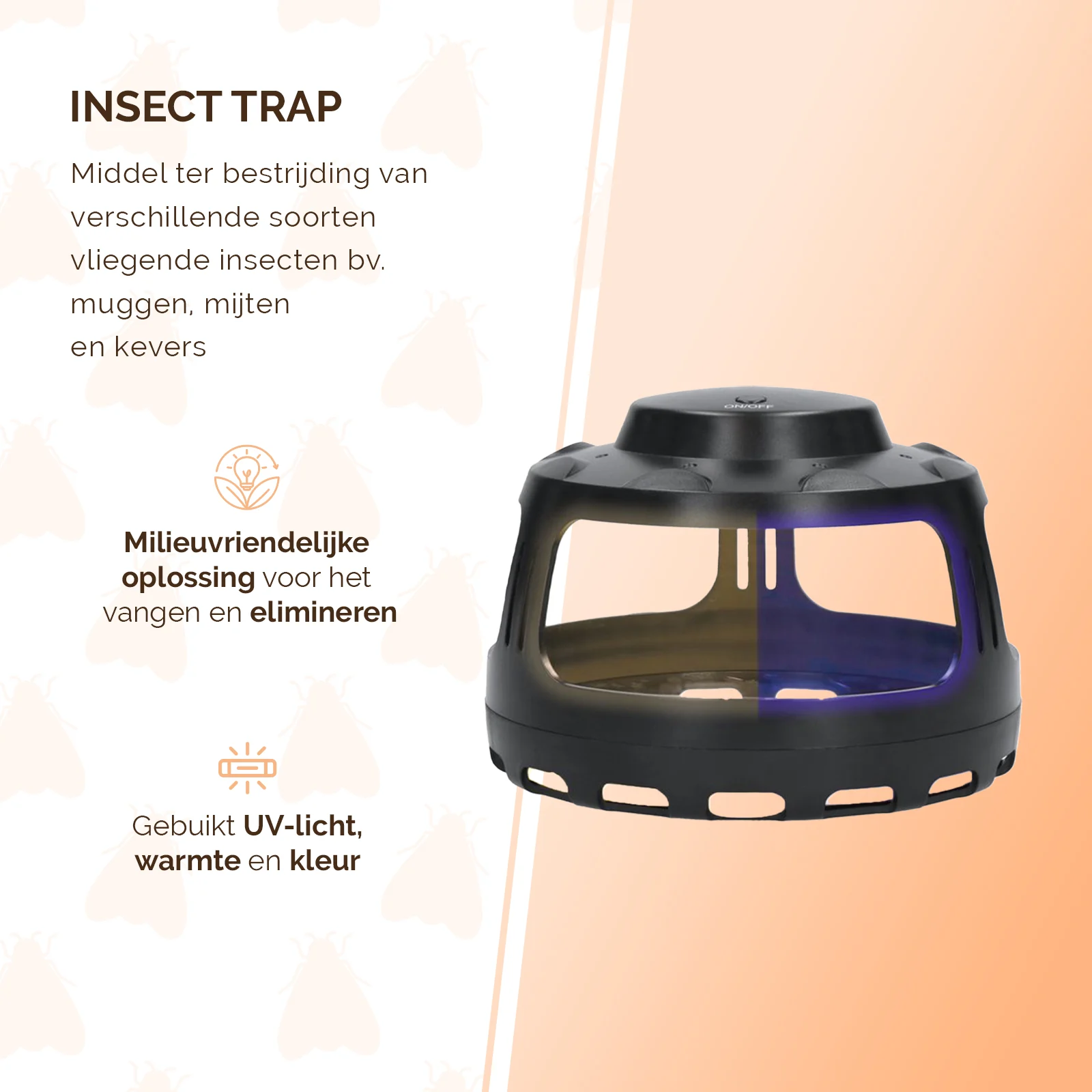 Lapač hmyzu s teplým a modrým světlem, 5 lepicích desek – Knock Pest - Obrázek 5