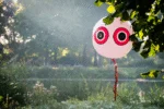 Balón na plašení ptáků se závěsnou šňůrou, bílý, Ø 40 cm – Knock Pest - Obrázek 2