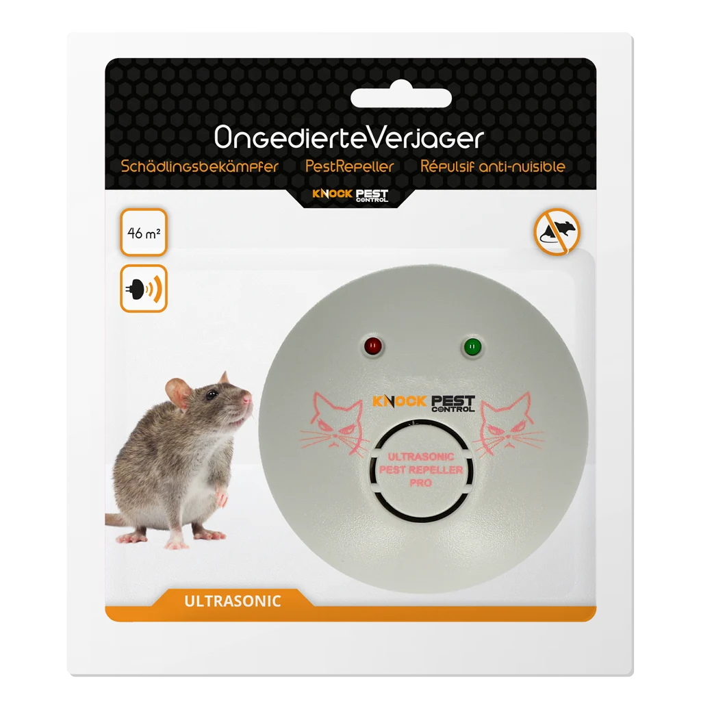 KNOC00072.png Ultrazvukový odpuzovač škůdců do zásuvky, až 46 m² – Knock Pest Ultrasonic Pest Repeller Home - Obrázek 1