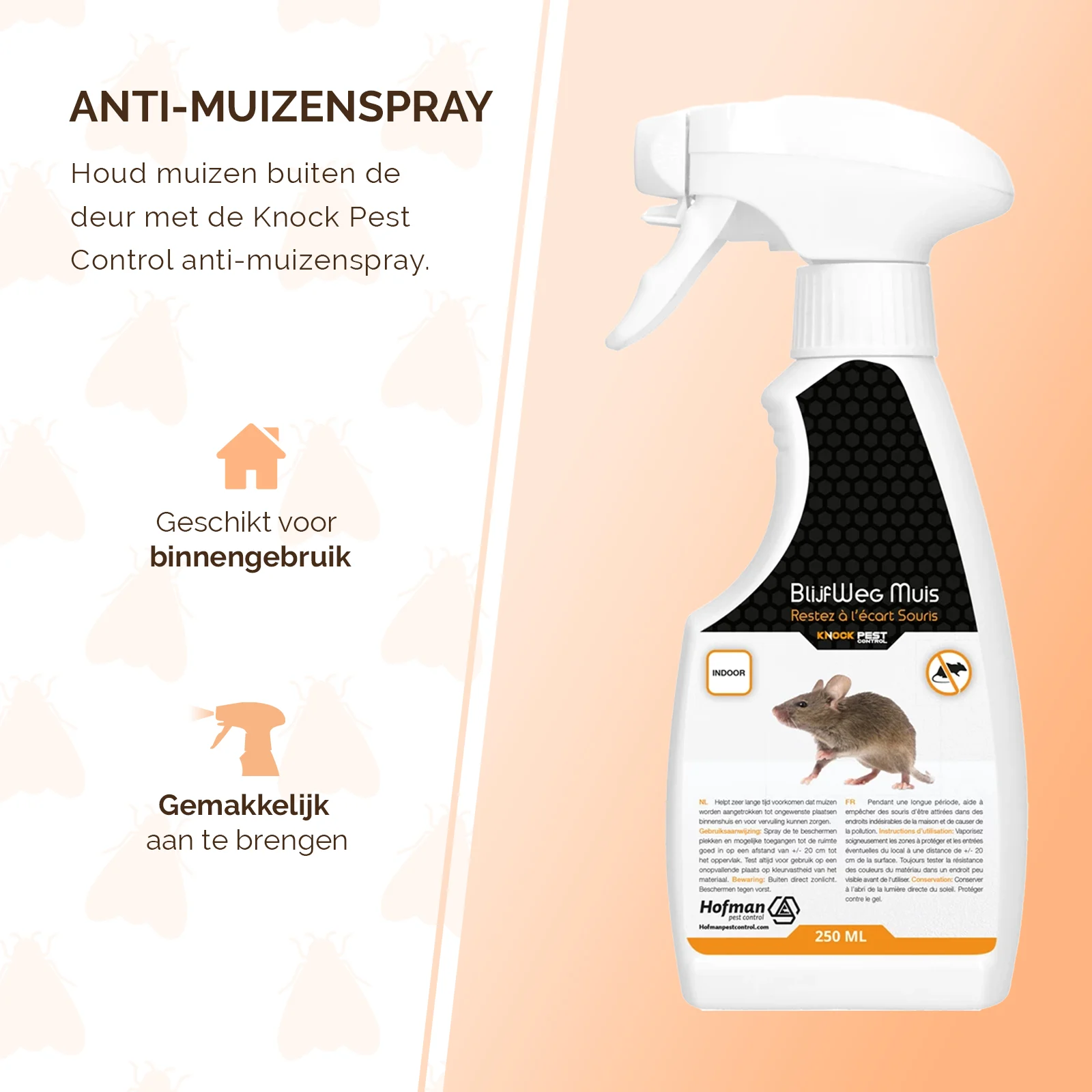 Sprej proti myším do interiéru, 250 ml – Knock Pest BlijfWeg Muis - Obrázek 2