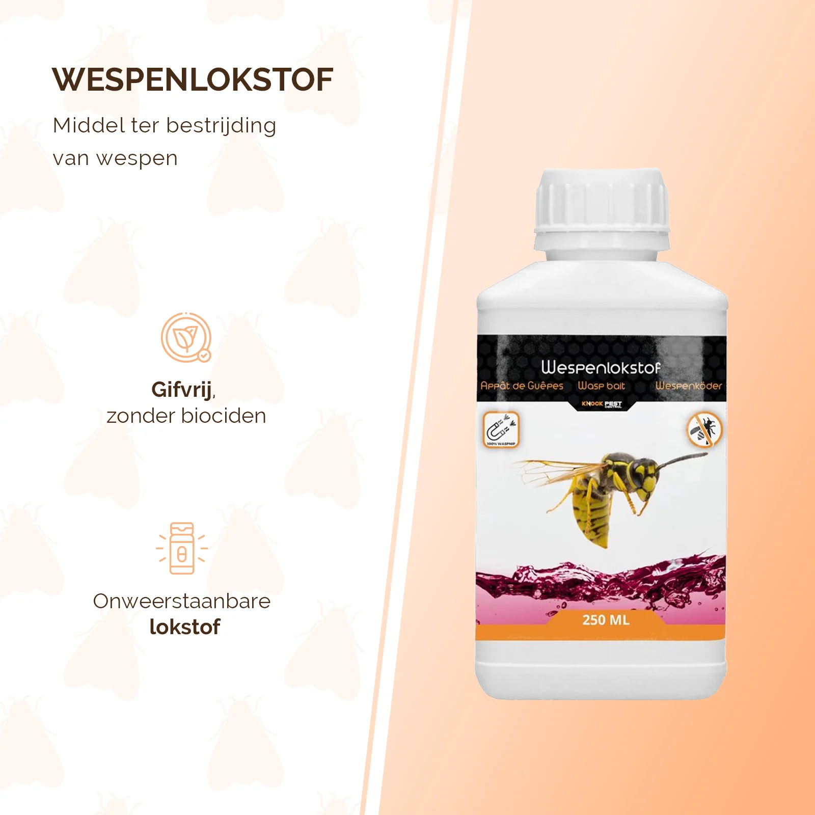 Návnada na vosy do pastí na vosy, 250 ml – Knock Pest Wasp Bait (Wespentraktatie) - Obrázek 2