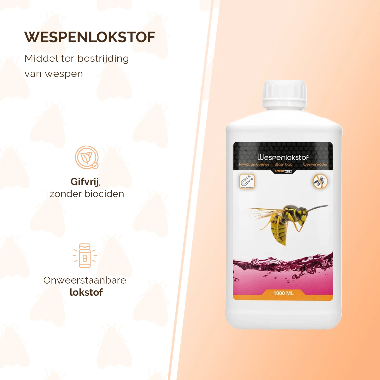 Návnada na vosy do pastí na vosy, 1 l – Knock Pest Wasp Bait (Wespentraktatie) - Obrázek 2