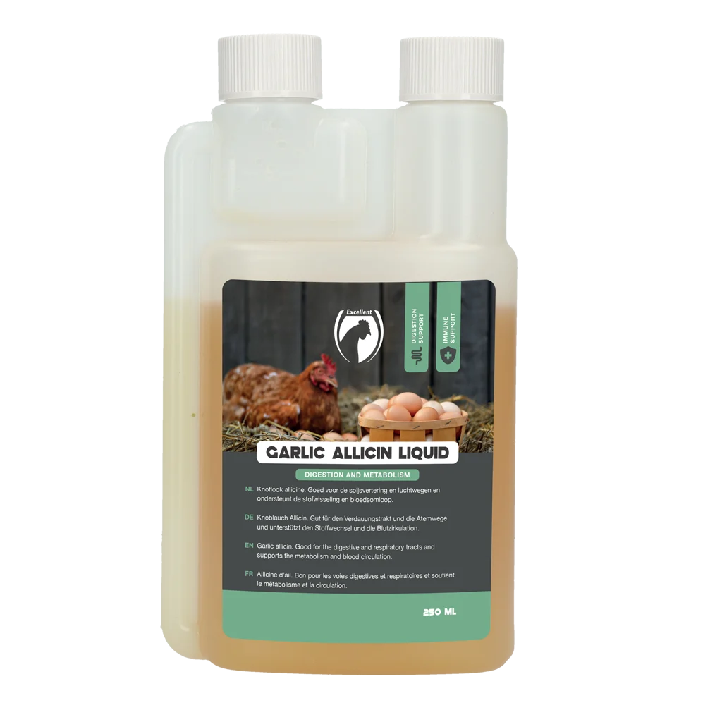 Tekutá česneková směs pro drůbež, 250 ml – Excellent Garlic Allicin Liquid - Obrázek 1