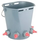 Vědro se struky Lambar, ploché z obou stran, s 5 otvory pro struky, bez struků, šedé, 8 l - Obrázek 2