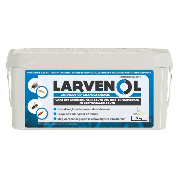 Přípravek proti larvám much ve formě granulátu pro stáje skotu, 5 kg – Larvenol 4GR