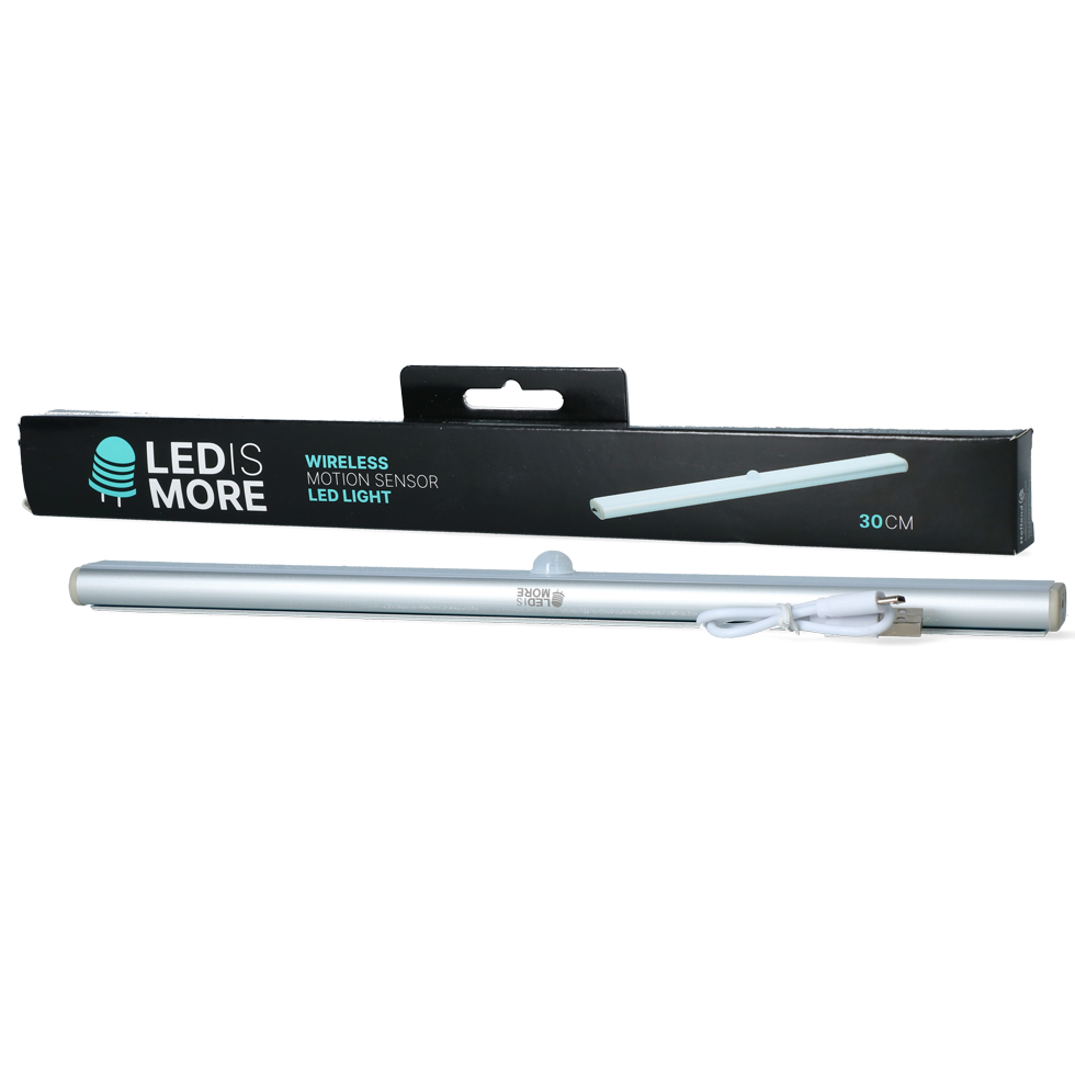 LED Lamp met Bewegingssensor, Oplaadbaar via USB, 30 cm – Led is more LED lampa s pohybovým senzorem, dobíjení přes USB, 30 cm – Led is more