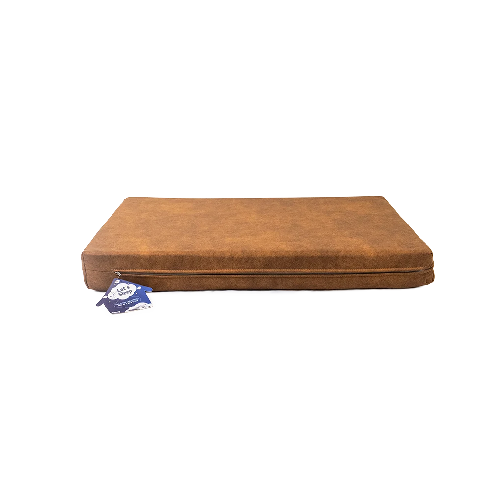 Ortopedický psí polštář s paměťovou pěnou, koňakový XL, 125 x 90 x 10 cm – Let's Sleep Mellow Mattress - Obrázek 1