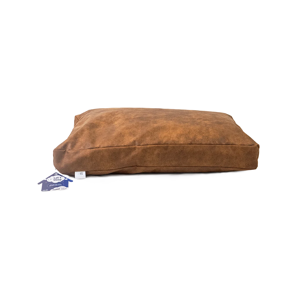 Psí polštář s pěnovými vločkami L koňaková, 100 x 75 x 10 cm – Let's Sleep Plush Pillow - Obrázek 1