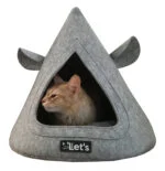 Plstěné týpí pro kočky s polštářkem, 50 x 45 cm, šedé – Let's Sleep Pet Cave TeePee - Obrázek 2