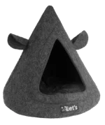 Plstěné kočičí teepee s polštářkem, 50 x 45 cm, antracitové – Let's Sleep Pet Cave TeePee