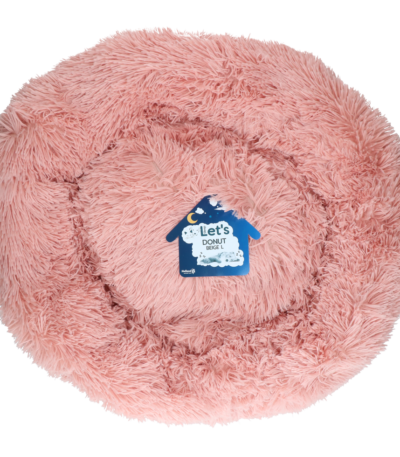 Pelíšek pro psa ve tvaru donutu, růžový, L, ø 60 cm – Let's Sleep Donut
