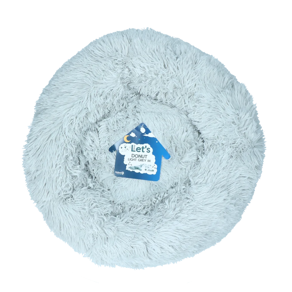 LETS380C.png Donutový pelíšek pro psy, světle šedý M, ø 50 cm – Let's Sleep Donut - Obrázek 1