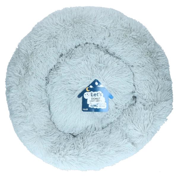 Pelíšek pro psa ve tvaru donutu, světle šedý L, ø 60 cm – Let's Sleep Donut