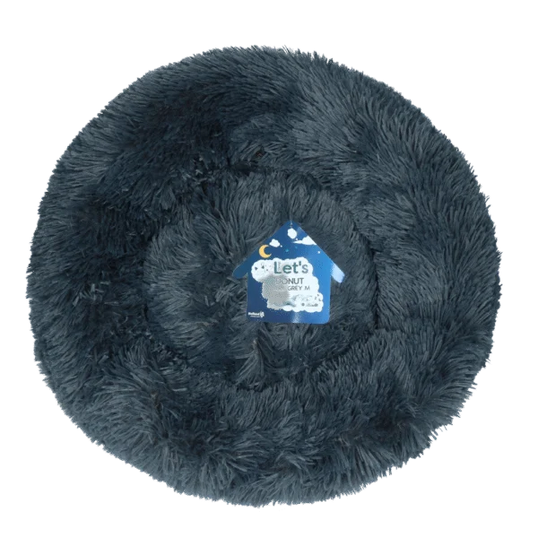 Kulatý pelíšek pro psy, tmavě šedý M, ø 50 cm – Let's Sleep Donut