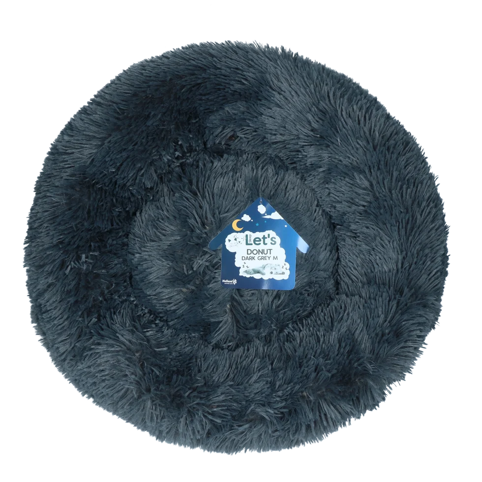 LETS381C.png Kulatý pelíšek pro psy, tmavě šedý M, ø 50 cm – Let's Sleep Donut - Obrázek 1