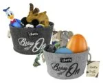 Úložný koš na hračky pro psy z plsti s uchy, šedý, ø 36 cm – Let's Sleep Let's Stuff It Bring it On - Obrázek 2