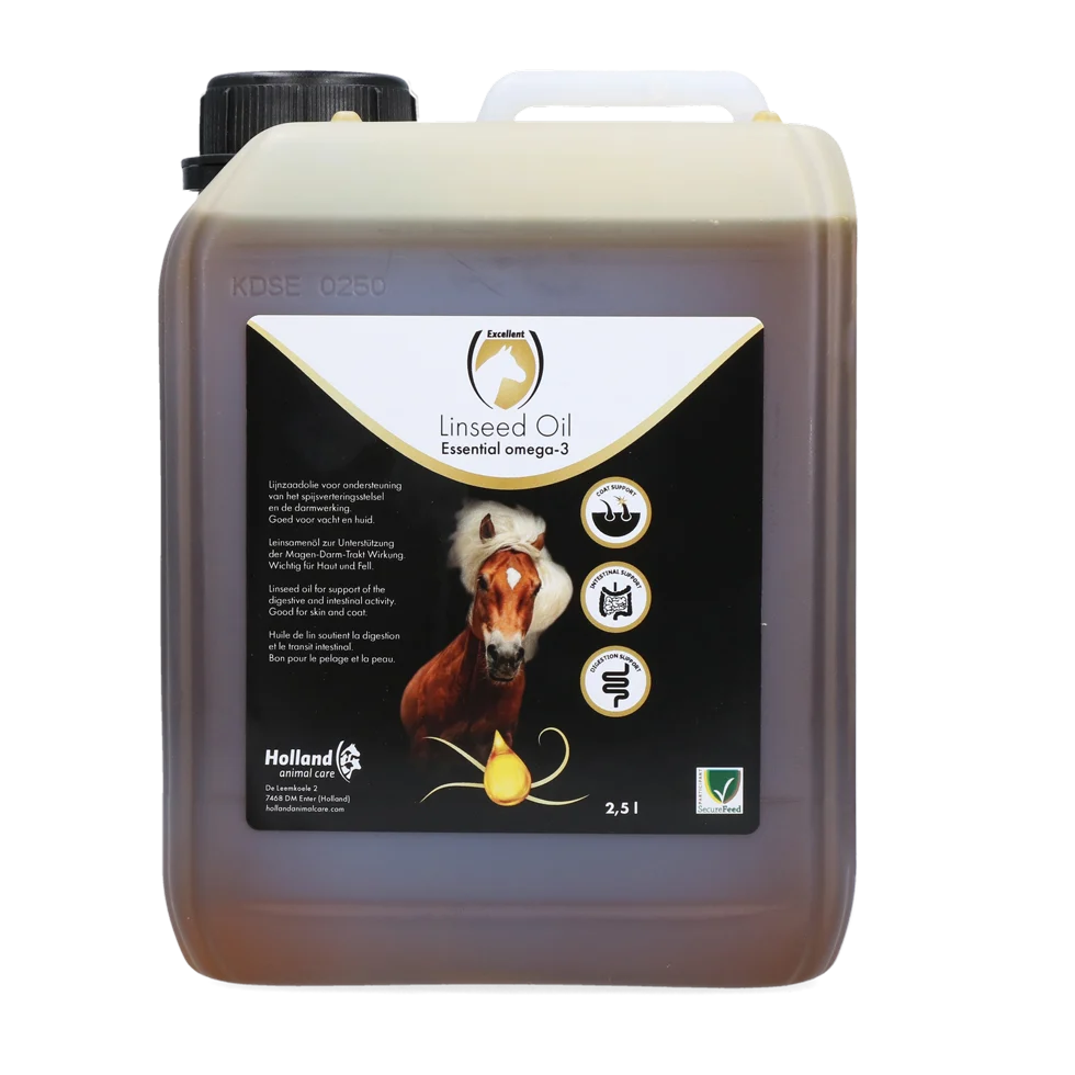 Lněný olej pro koně, za studena lisovaný, 2,5 l – Excellent Horse Linseed Oil - Obrázek 1