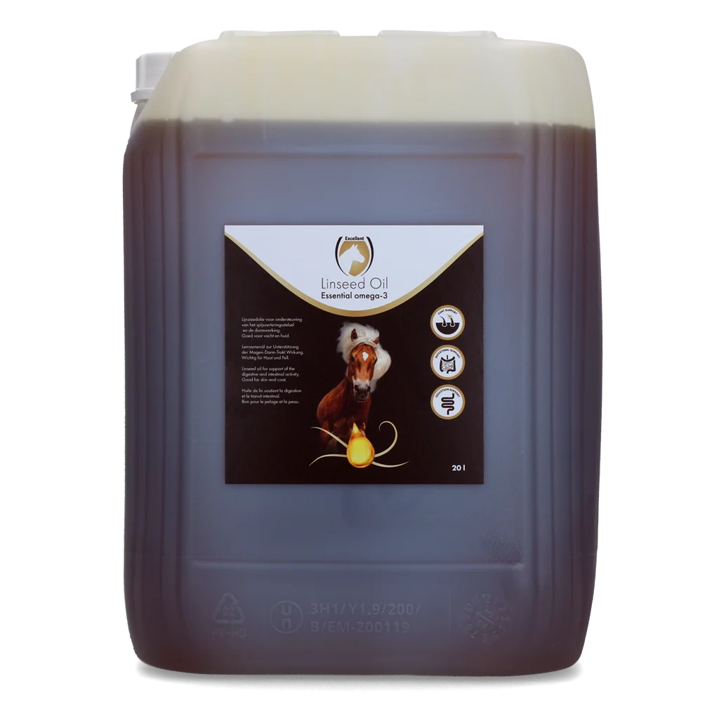 Lněný olej pro koně, lisovaný za studena, 20 l – Excellent Horse Linseed Oil - Obrázek 1